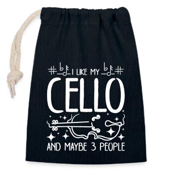I like my cello and maybe 3 people - Verschließbarer Geschenkbeutel aus Baumwolle (14x20cm) - Navy - Vorne