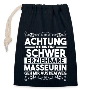 Physiotherapeutin Massage Masseurin - Verschließbarer Geschenkbeutel aus Baumwolle (14x20cm) - Navy - Vorne