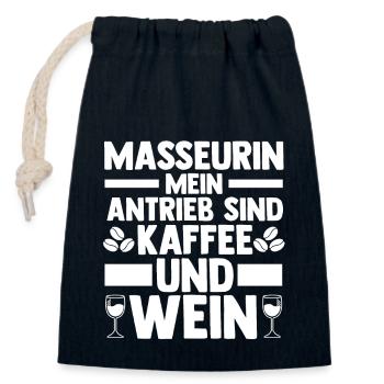 Physiotherapeutin Massage Masseurin - Verschließbarer Geschenkbeutel aus Baumwolle (14x20cm) - Navy - Vorne