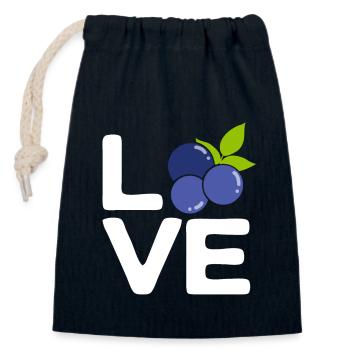 Heidelbeere Frucht Blaubeere - Verschließbarer Geschenkbeutel aus Baumwolle (14x20cm) - Navy - Vorne