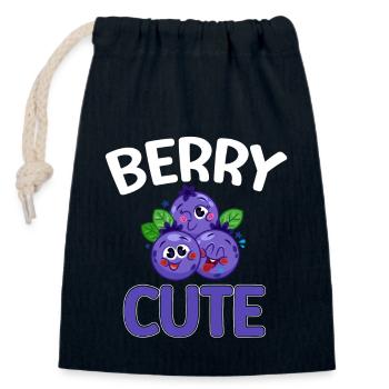 Heidelbeere Frucht Blaubeere - Verschließbarer Geschenkbeutel aus Baumwolle (14x20cm) - Navy - Vorne