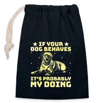 Dresseur de chiens Dressage de chiens Dressage de chiens Soins aux animaux de compagnie Pr - Sac cadeau en coton avec cordon (14 x 20 cm) - bleu marine - Devant