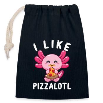 I like Pizzalotl - Closable cotton gift bag (14x20cm) - navy - Front
