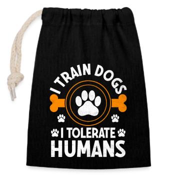 Hundetrainer Hundetraining Ausbildung Hunde Haustierpflege Pr - Verschließbarer Geschenkbeutel aus Baumwolle (14x20cm) - Schwarz - Vorne