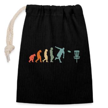 Disc Golf Player Disc Golfer Game Vintage - Closable cotton gift bag (14x20cm) - black - Front