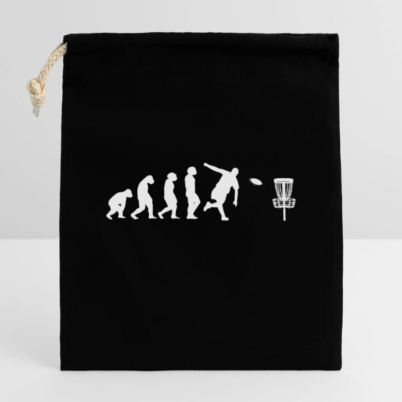 Lecteur de Disc Golf Jeu de Disc Golfer Evolution Sac cadeau en coton avec cordon (14 x 20 cm)