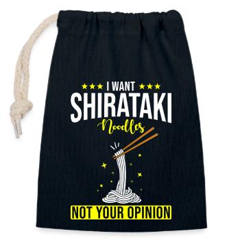 Nouilles Shiritaki - Sac cadeau en coton avec cordon (14 x 20 cm) - bleu marine - Devant