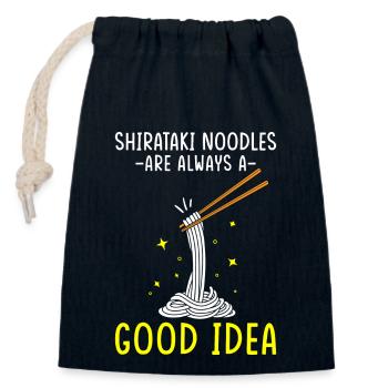 Nouilles Shiritaki - Sac cadeau en coton avec cordon (14 x 20 cm) - bleu marine - Devant