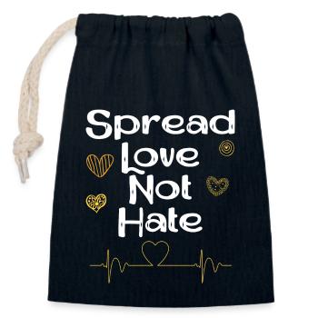 Spread Love Not Hate - Closable cotton gift bag (14x20cm) - navy - Front