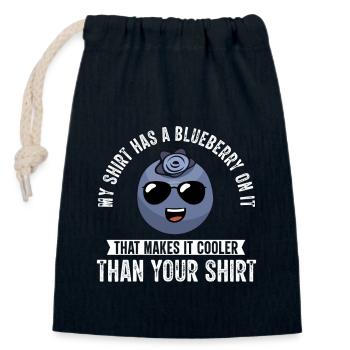 Heidelbeere Frucht Blaubeere - Verschließbarer Geschenkbeutel aus Baumwolle (14x20cm) - Navy - Vorne