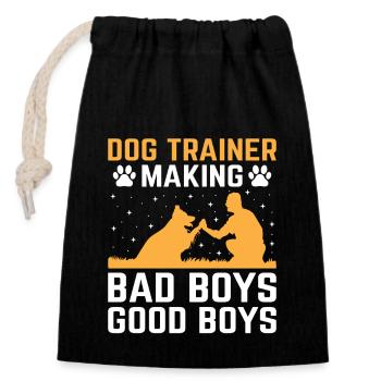 Hundetrainer Hundetraining Training Hunde Tierpflege Pr - Verschließbarer Geschenkbeutel aus Baumwolle (14x20cm) - Schwarz - Vorne