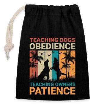Hundetrainer Hundetraining Ausbildung Hunde Haustierpflege Pr - Verschließbarer Geschenkbeutel aus Baumwolle (14x20cm) - Schwarz - Vorne