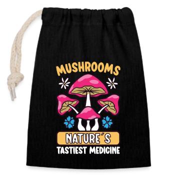 Morels Mushroom Picker Mushroom Farmer Mushroom - Closable cotton gift bag (14x20cm) - black - Front