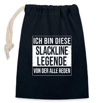 Slackliner Zubehör Geburtstag geboren Legende - Verschließbarer Geschenkbeutel aus Baumwolle (14x20cm) - Navy - Vorne