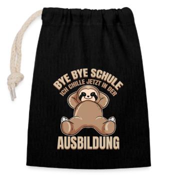 Schulabschluss Realschule Abschluss Hauptschule - Verschließbarer Geschenkbeutel aus Baumwolle (14x20cm) - Schwarz - Vorne