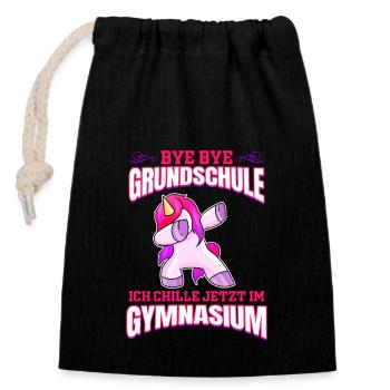 Grundschule Abschluss Grundschulabschluss - Verschließbarer Geschenkbeutel aus Baumwolle (14x20cm) - Schwarz - Vorne