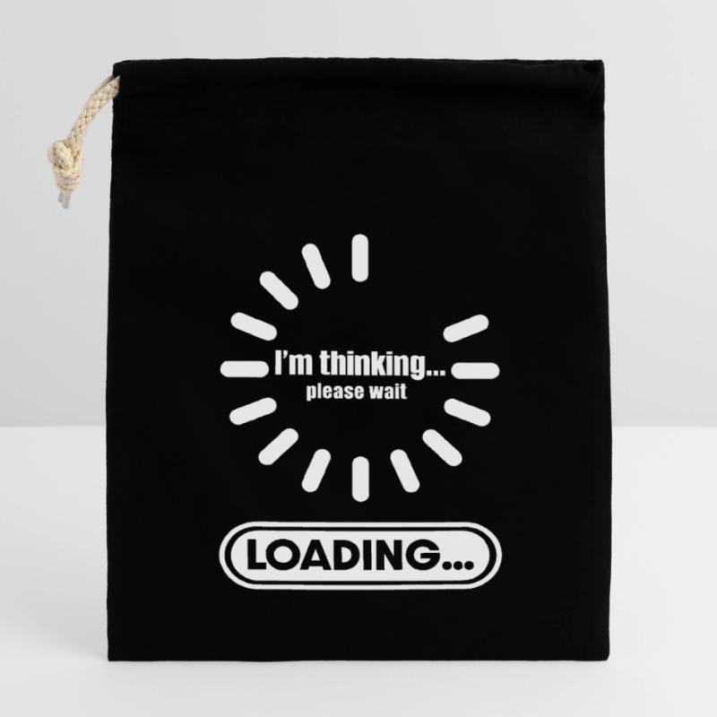 Im thinking please wait its Loading I Think Verschließbarer Geschenkbeutel aus Baumwolle (14x20cm)
