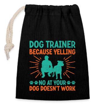Dresseur de chiens Dressage de chiens Dressage de chiens Soins aux animaux de compagnie Pr - Sac cadeau en coton avec cordon (14 x 20 cm) - noir - Devant