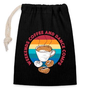 Wochenenden Kaffee Und Tanz Comps Ballett Lateinamerikanischer Tanz - Verschließbarer Geschenkbeutel aus Baumwolle (14x20cm) - Schwarz - Vorne