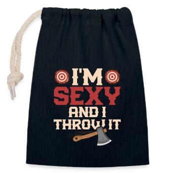 I'm Sexy And I Throw It Hatchet Ax Axe Throwing - Verschließbarer Geschenkbeutel aus Baumwolle (14x20cm) - Navy - Vorne