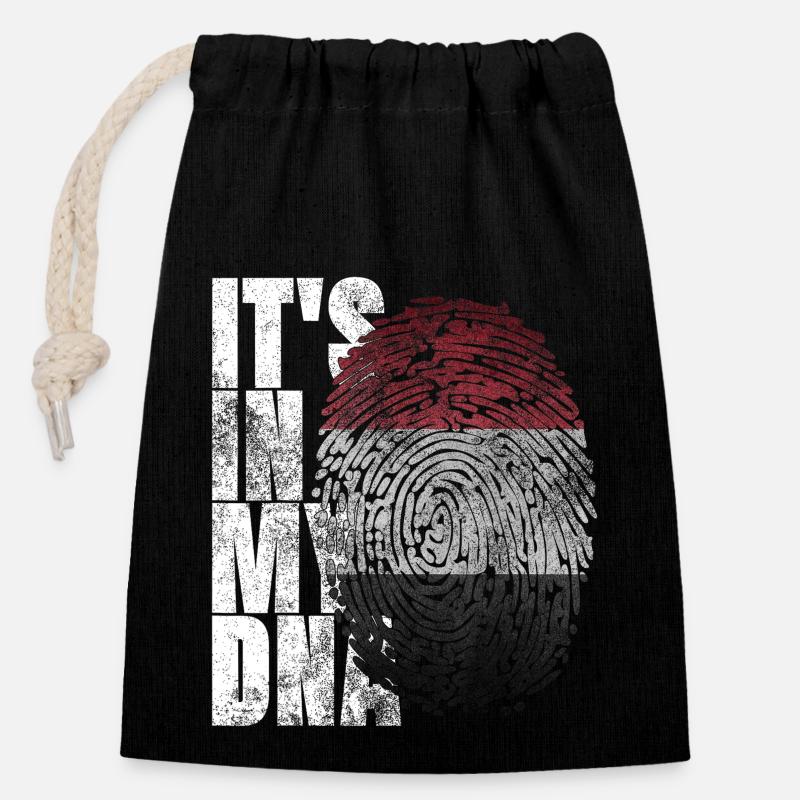 Yemen - Closable cotton gift bag (14x20cm) - black