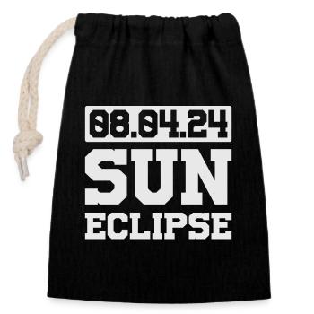 Totale Sonnenfinsternis Usa 8. April 2024 - Verschließbarer Geschenkbeutel aus Baumwolle (14x20cm) - Schwarz - Vorne