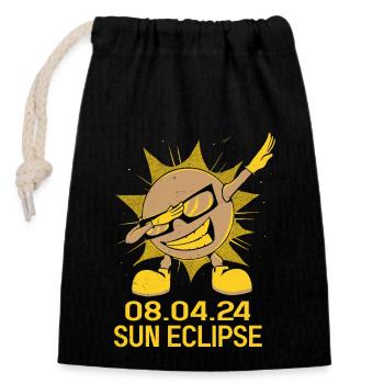 Totale Sonnenfinsternis Usa 8. April 2024 - Verschließbarer Geschenkbeutel aus Baumwolle (14x20cm) - Schwarz - Vorne