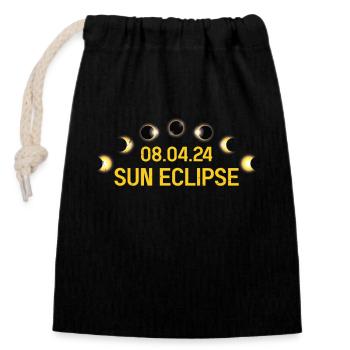 Totale Sonnenfinsternis Usa 8. April 2024 - Verschließbarer Geschenkbeutel aus Baumwolle (14x20cm) - Schwarz - Vorne