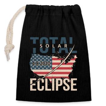 Totale Sonnenfinsternis Usa 8. April 2024 - Verschließbarer Geschenkbeutel aus Baumwolle (14x20cm) - Schwarz - Vorne