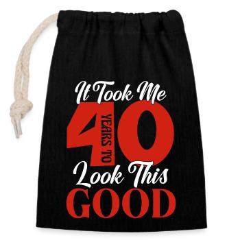 Forty Sassy Birthday - Closable cotton gift bag (14x20cm) - black - Front