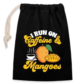 Mango Frucht Mango - Verschließbarer Geschenkbeutel aus Baumwolle (14x20cm) - Schwarz - Vorne