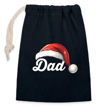 Santa Hat Dad Dad - Closable cotton gift bag (14x20cm) - navy - Front