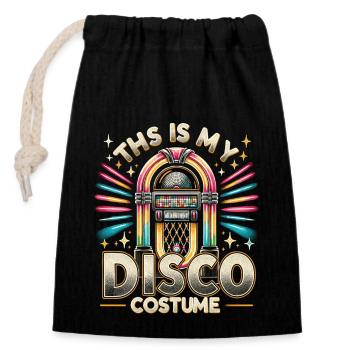 This Is My Disco Costume - Verschließbarer Geschenkbeutel aus Baumwolle (14x20cm) - Schwarz - Vorne