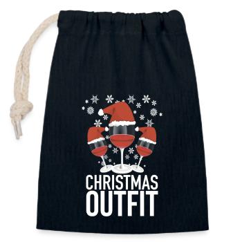 Christmas Outfit - Closable cotton gift bag (14x20cm) - navy - Front