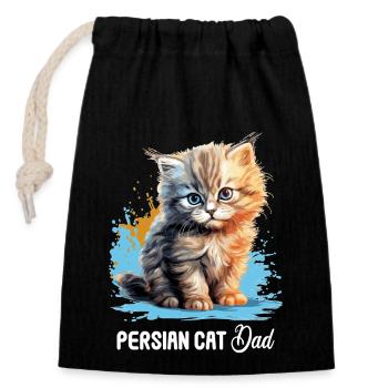 Persian Cat Perser Katze - Verschließbarer Geschenkbeutel aus Baumwolle (14x20cm) - Schwarz - Vorne