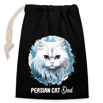 Persian Cat Perser Katze - Verschließbarer Geschenkbeutel aus Baumwolle (14x20cm) - Schwarz - Vorne