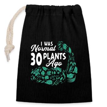 Houseplants I Was Normal 30 Plants Ago Gardening - Closable cotton gift bag (14x20cm) - black - Front