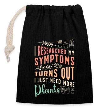 Houseplants I Researched My Symptoms Indoor Plants - Closable cotton gift bag (14x20cm) - black - Front