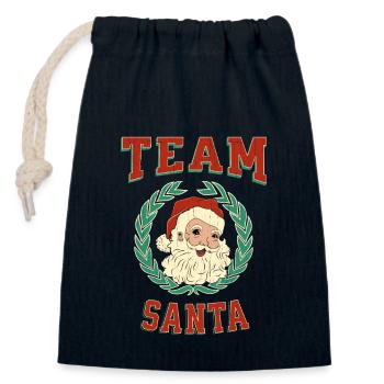 Team Santa Funny Funny Christmas - Closable cotton gift bag (14x20cm) - navy - Front