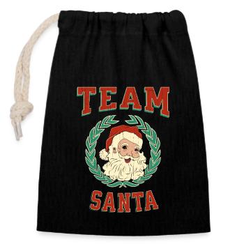 Team Santa lustiges lustige Weihnachten - Verschließbarer Geschenkbeutel aus Baumwolle (14x20cm) - Schwarz - Vorne