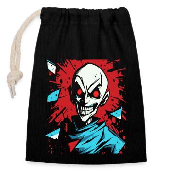 Grinning Evil Cartoon Nosferatu Vampire - Closable cotton gift bag (14x20cm) - black - Front