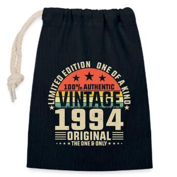 1994 Vintage Birthday - Closable cotton gift bag (14x20cm) - navy - Front