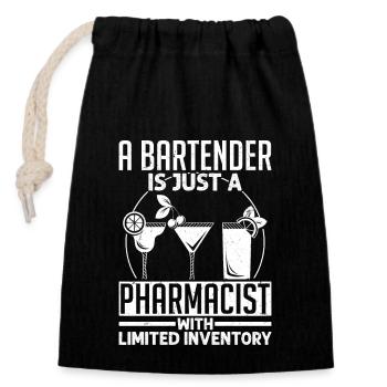 A Bartender Just A Pharmacist With Limited Invento - Verschließbarer Geschenkbeutel aus Baumwolle (14x20cm) - Schwarz - Vorne