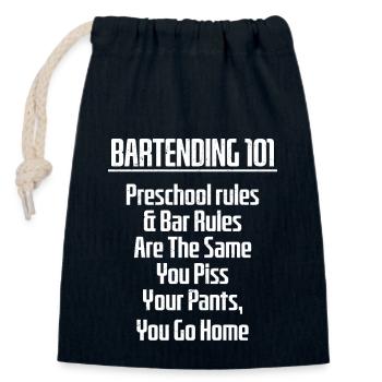Bartending 101 Bartender Cocktail Barman - Verschließbarer Geschenkbeutel aus Baumwolle (14x20cm) - Navy - Vorne