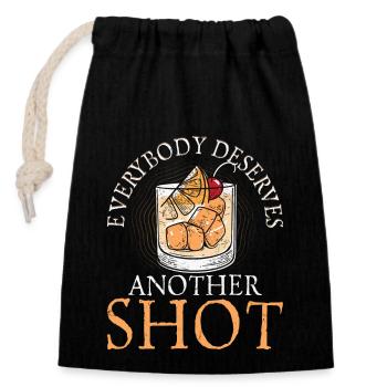 Everybody Deserves Another Shot Barman Cocktail Ba - Verschließbarer Geschenkbeutel aus Baumwolle (14x20cm) - Schwarz - Vorne