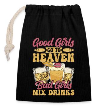 Bad Girls Mix Drinks Bartender Barmaid - Verschließbarer Geschenkbeutel aus Baumwolle (14x20cm) - Schwarz - Vorne