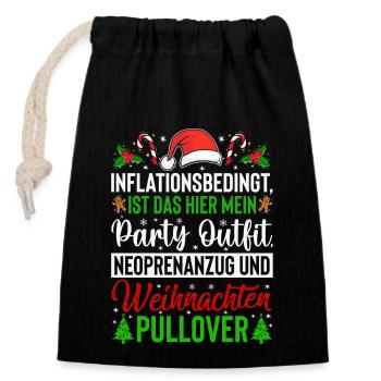 Aufgrund Der Inflation ist das mein Wetsuit - Verschließbarer Geschenkbeutel aus Baumwolle (14x20cm) - Schwarz - Vorne