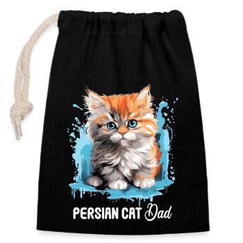 Persian Cat Perser Katze - Verschließbarer Geschenkbeutel aus Baumwolle (14x20cm) - Schwarz - Vorne