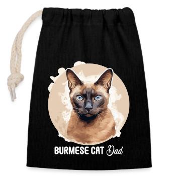 Burmese Cat Burma Katze - Verschließbarer Geschenkbeutel aus Baumwolle (14x20cm) - Schwarz - Vorne