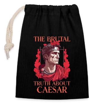 Jules César Histoire romaine Empire romain - Sac cadeau en coton avec cordon (14 x 20 cm) - noir - Devant